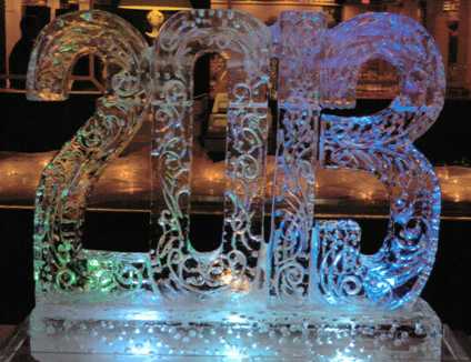 Ice sculpture of '2013' Date