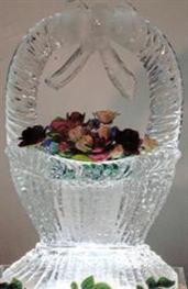 Ice Basket with flowers (FB-01) for a wedding reception.