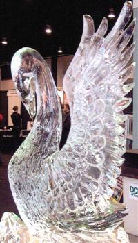 Eyes4ice ice carving of an elegant swan