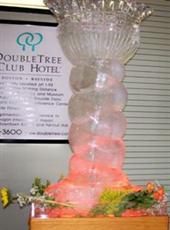 Eyes4ice - Spiral Stem Vase Ice Sculpture (SSV-01) for a wedding reception or floral showpiece.